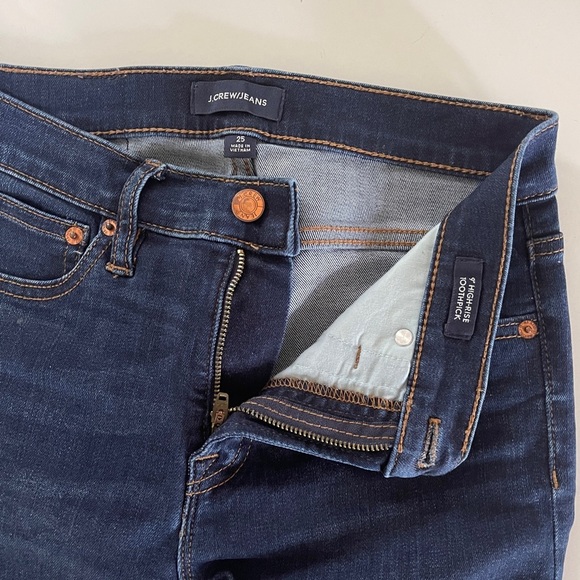 J-Crew Blue Jeans size 25 - High Rise Toothpick - Picture 3 of 5